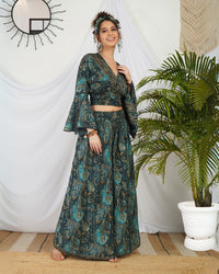 Amira ocean whirl palazzo co-ord set