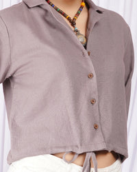 Mirelle mauve-twist boho cotton top