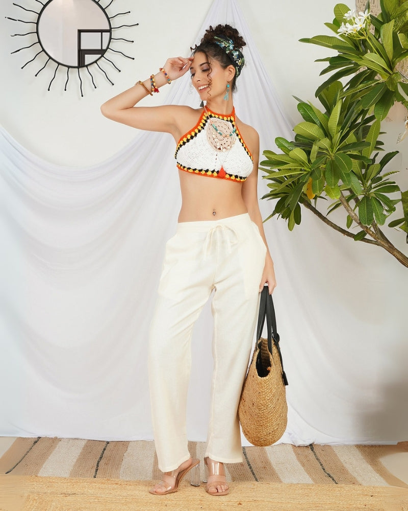 Coralie pearl mist bohemian cotton pants