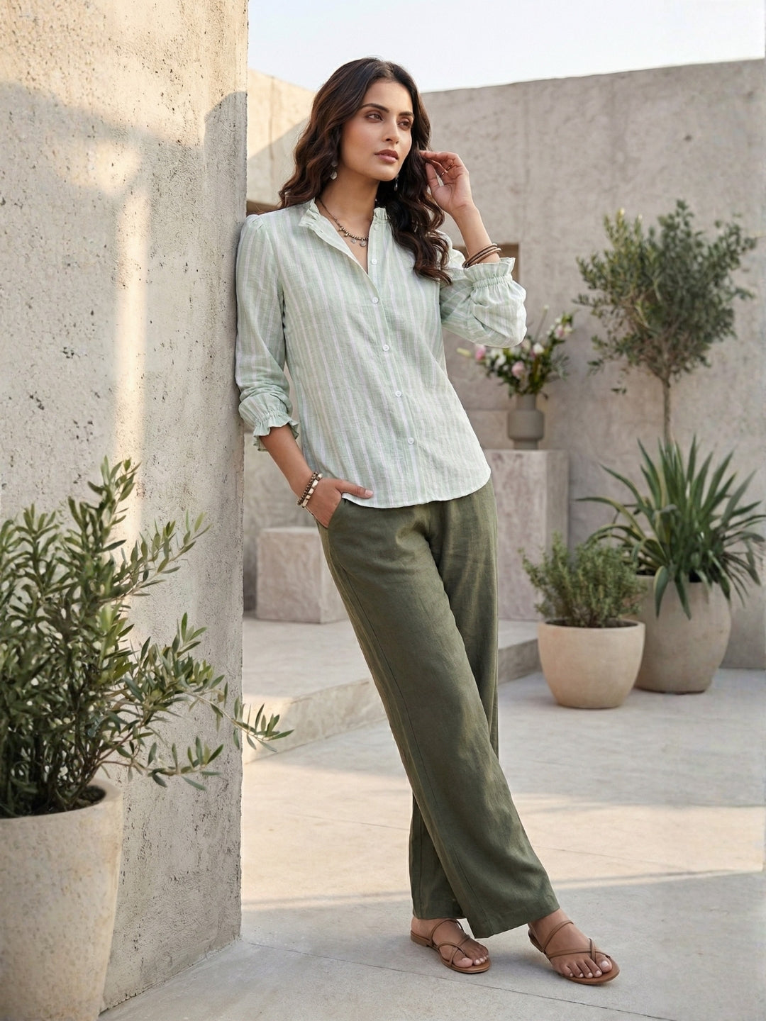 Cireya mint veil cotton shirt