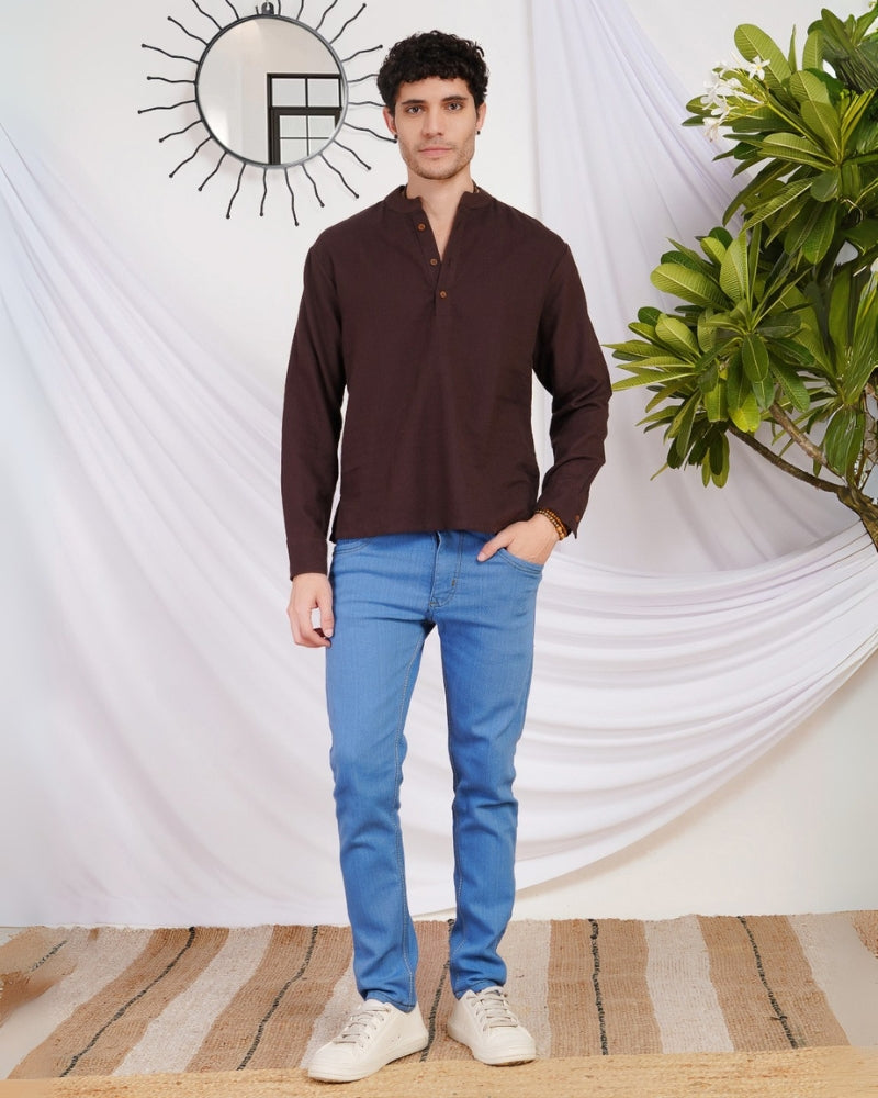 Orion rusted cocoa cotton shirt