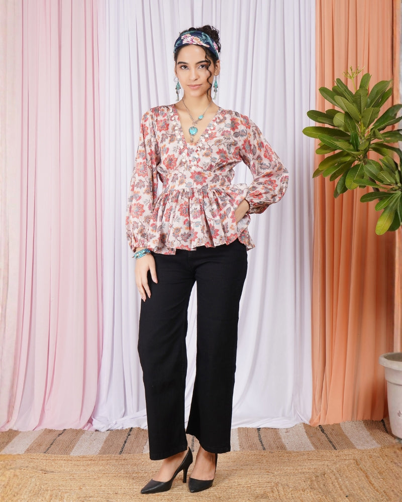 Vienna petal glow peplum top
