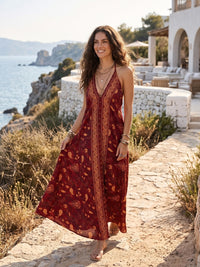 Merlot ember boho maxi dress