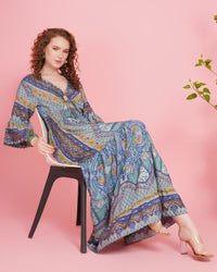 Sky halo paisley maxi dress