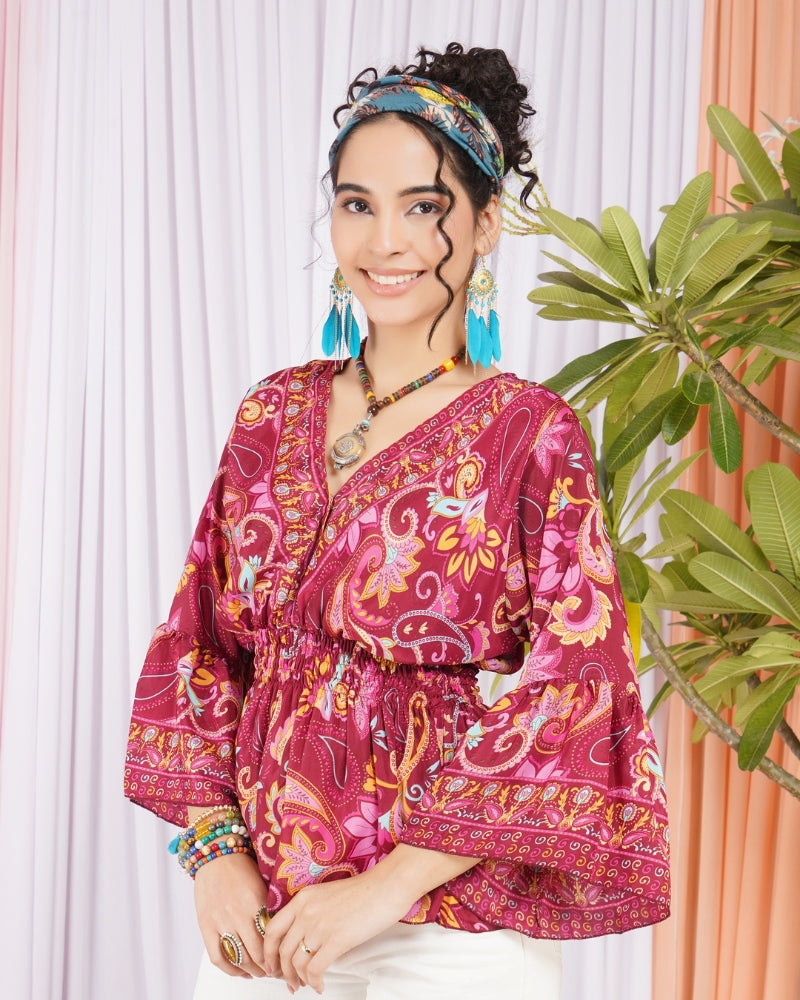 Briella pink dream peplum top