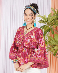 Briella pink dream peplum top