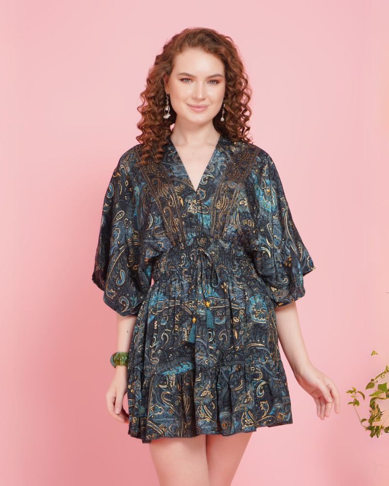 Boheme bloom kimono mini dress