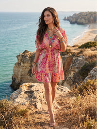 Maroon ember boho mini dress
