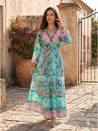 Marielle blue lagoon boho maxi dress