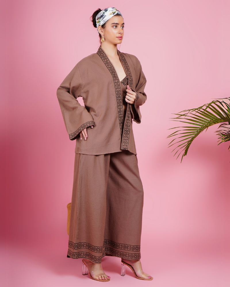 Wanderlust wonder 3 piece khadi co-ord set