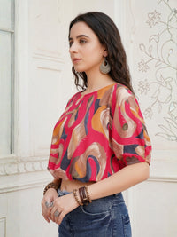 Zafira raspberry swirl boho top