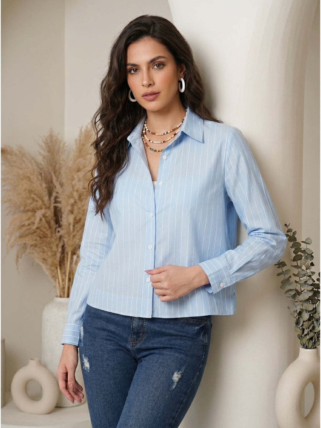 Odette morning breeze boxy cotton shirt
