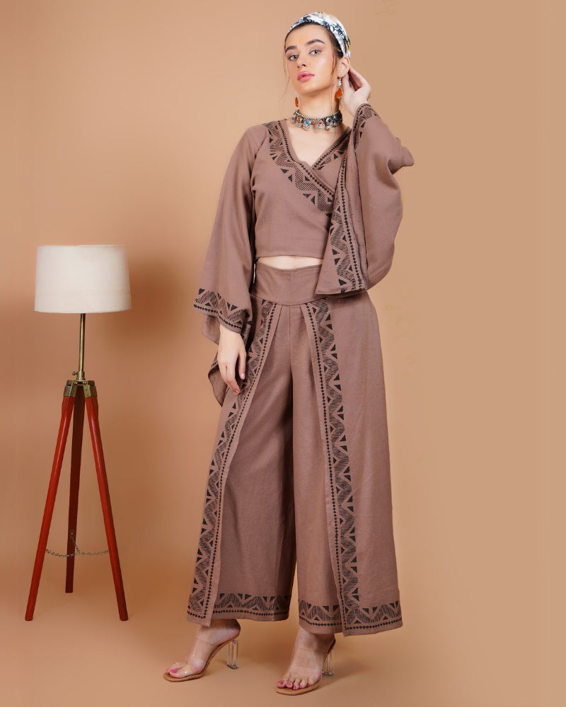 Cocoa charm khadi co-ord set