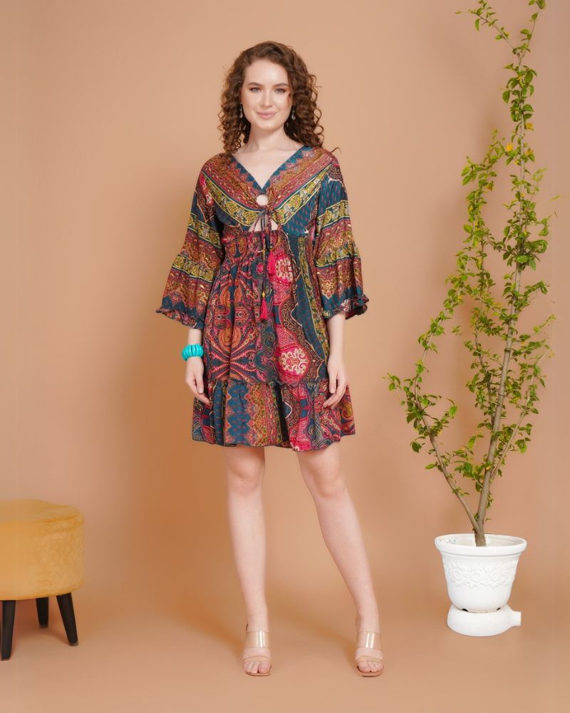 Mystic bloom short dress