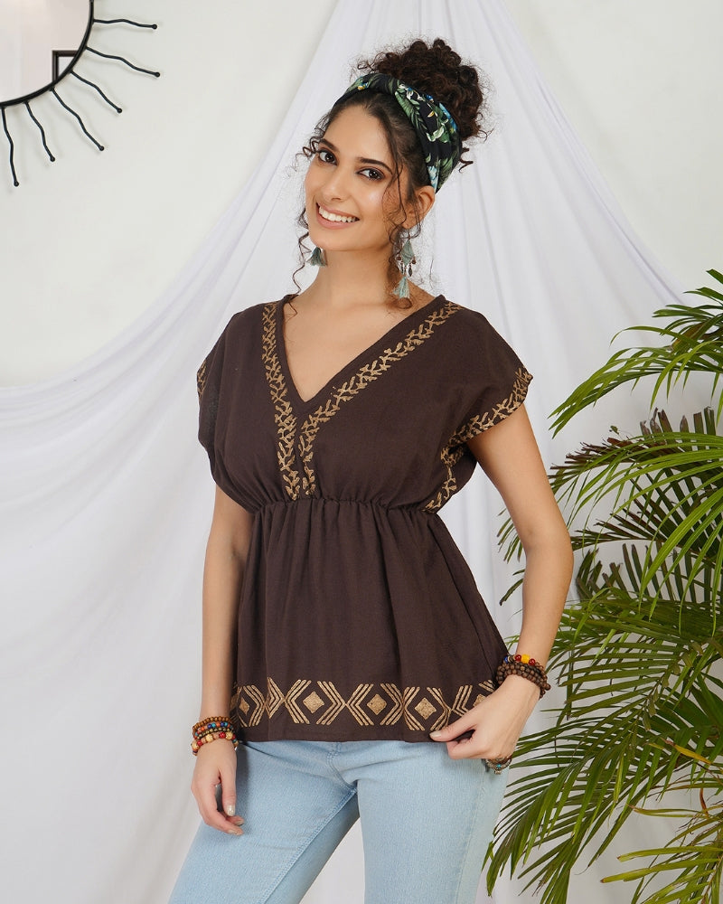 Cocoa dream boho top