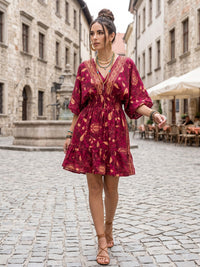 Rosalie garnet glow boho mini dress