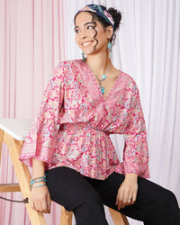 Tahlia blossom pink peplum top