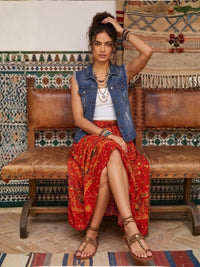 Ember bloom bohemian skirt