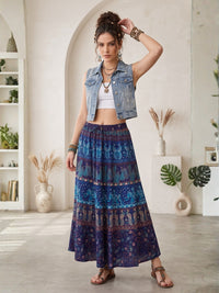 Azure spirit boho maxi skirt