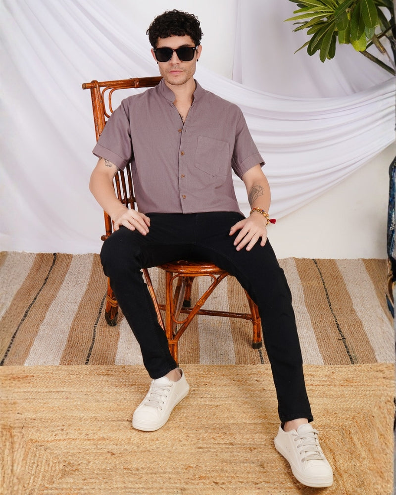 Fynn ash mauve breeze cotton shirt
