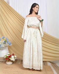 Serena vanilla gold skirt co-ord set