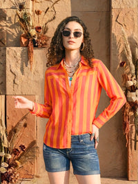 Calista sunset pop stripe shirt
