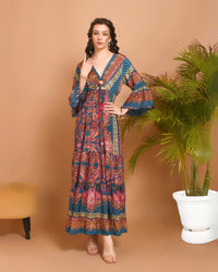 Mireya midnight bloom maxi dress