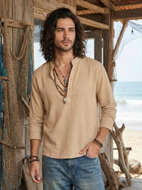 Maddox drift-beige cotton shirt