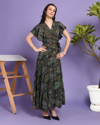 Liana wrap maxi dress