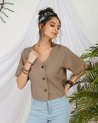 Mireille desert beige boho top