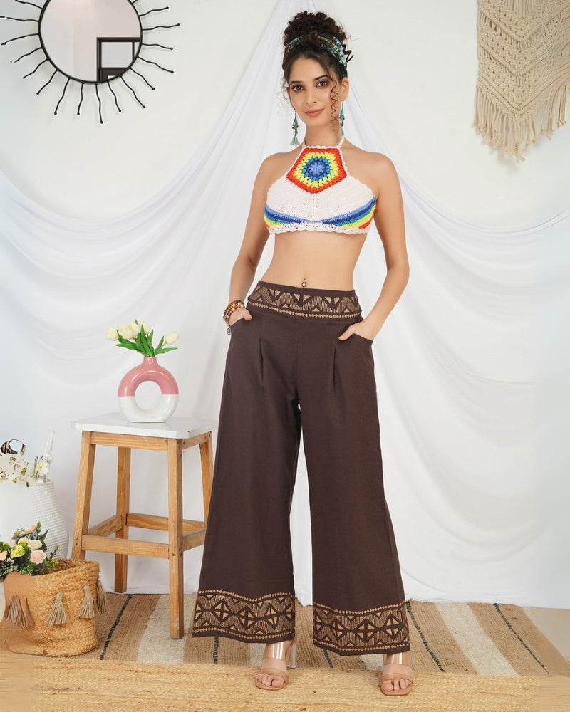 Sierra bloom wide leg cotton trouser