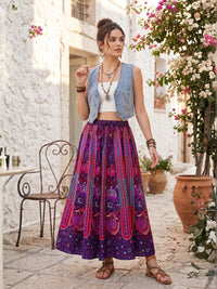 Twilight bloom boho maxi skirt