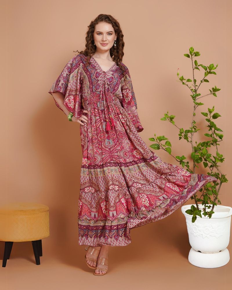 Pink mirage paisley maxi dress