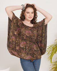 Purple haze paisley kaftan top