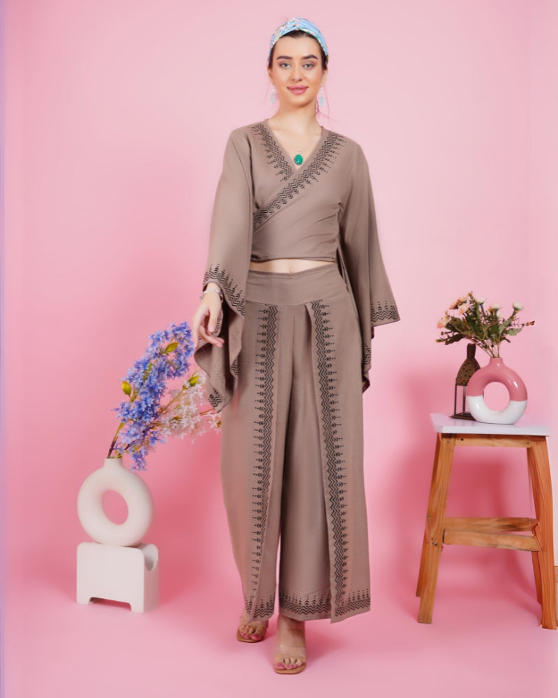 Cinnamon winds khadi co-ord set