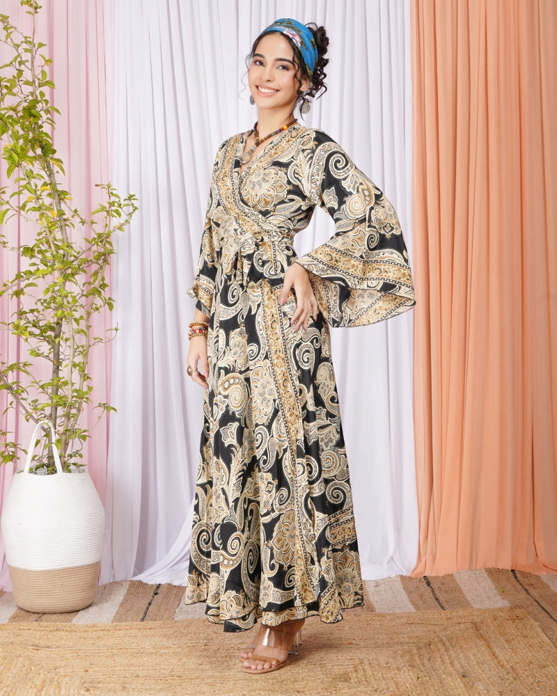 Callista night bloom wrap maxi dress