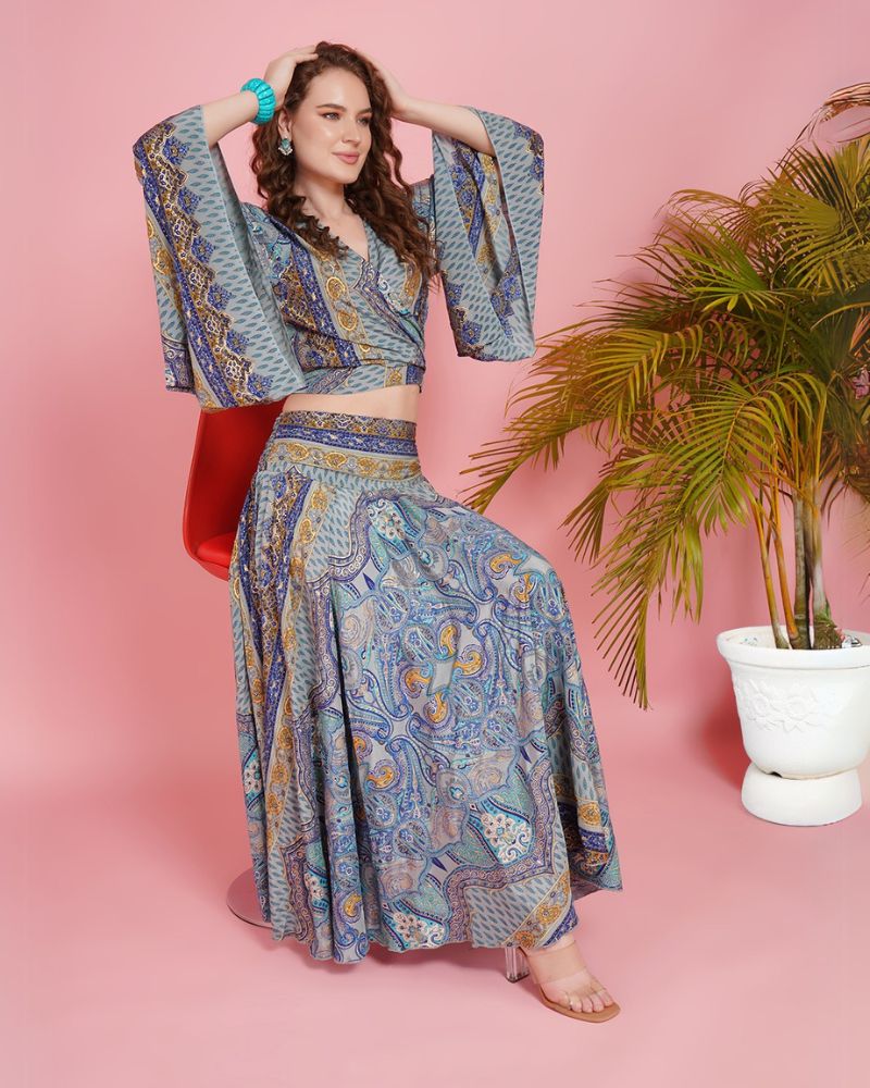 Moonlit petal serenade skirt co-ord set