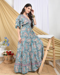 Celestine blush breeze tiered maxi dress