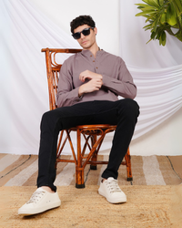 Soren dusty mauve cotton shirt