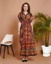 Zelina sunset spice boho maxi dress