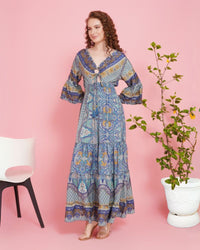 Sky halo paisley maxi dress