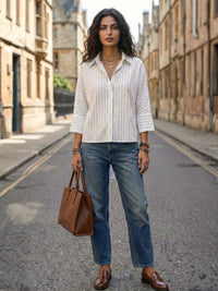 Ismerie pearl stripe boho formal shirt