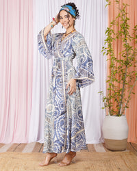 Aurelia moon blue wrap maxi dress