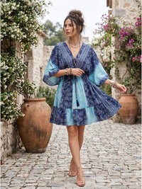 Sabine ocean jewel boho mini dress