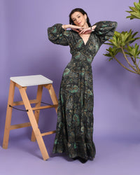 Emerald whisper maxi dress