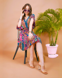 Radiant glow paisley print boho mini dress