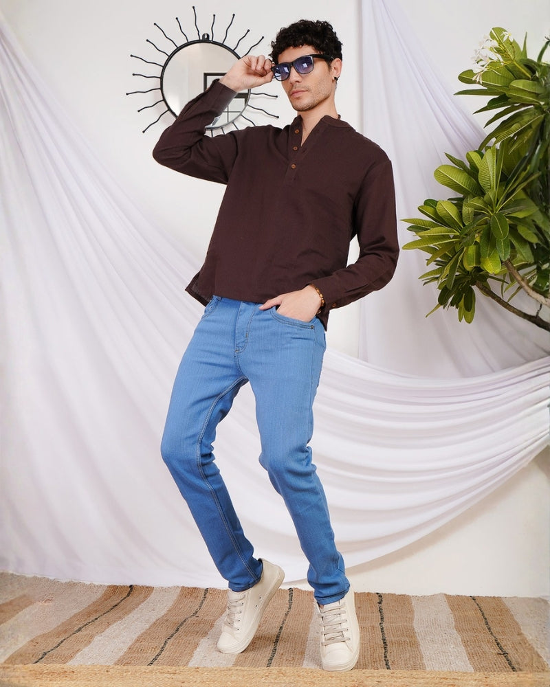 Orion rusted cocoa cotton shirt