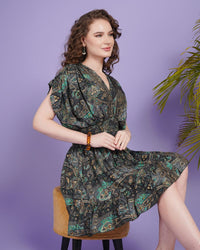 Midnight teal diva mini dress