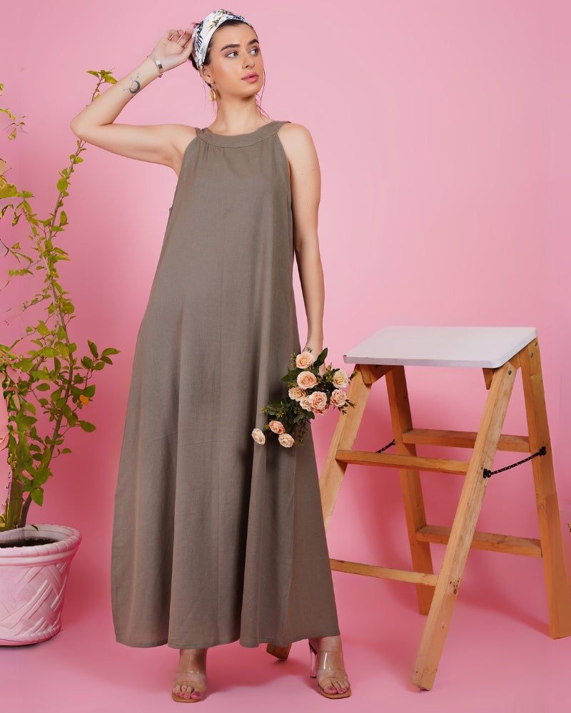 Mystic sandstone khadi maxi dress