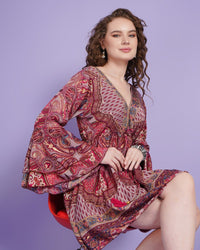 Blossom haze paisley short dress